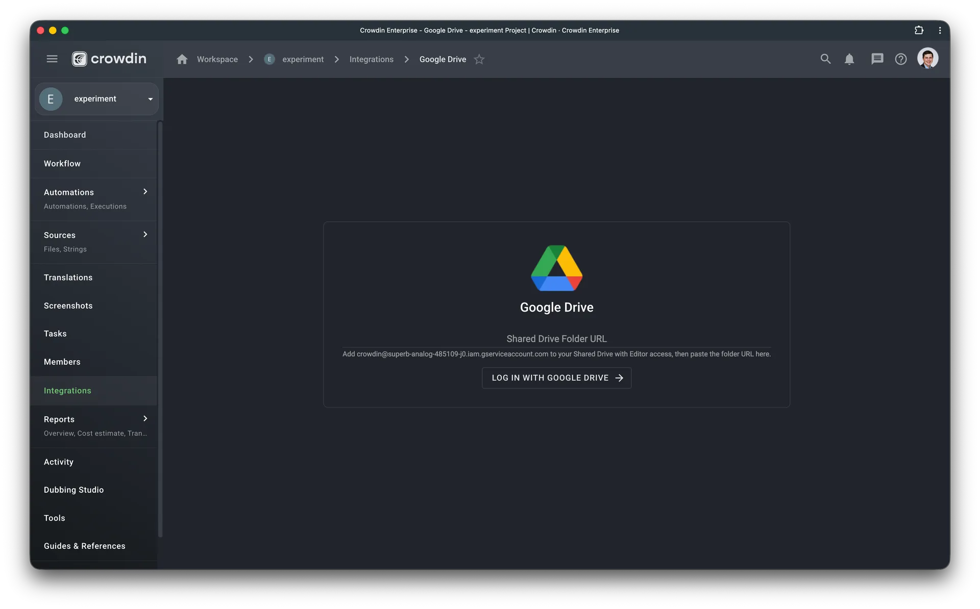 Google Drive Crowdin connector for translation