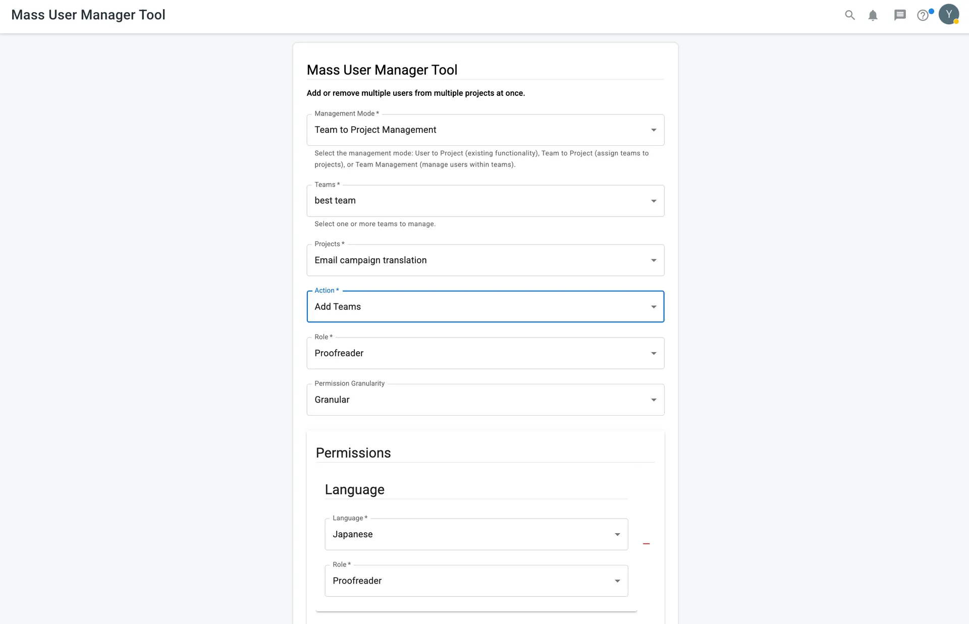 Team to project management