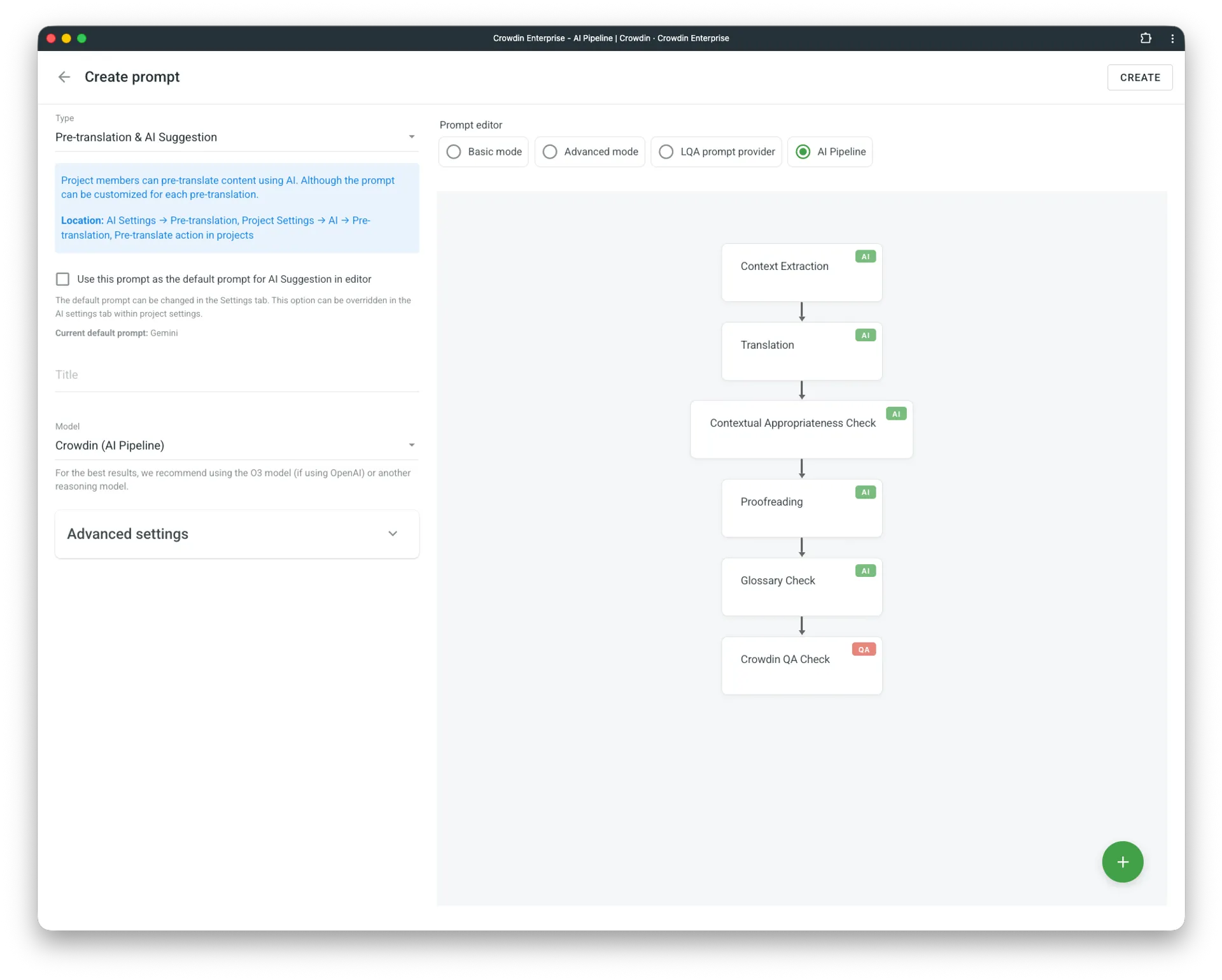 Crowdin AI workflow setup