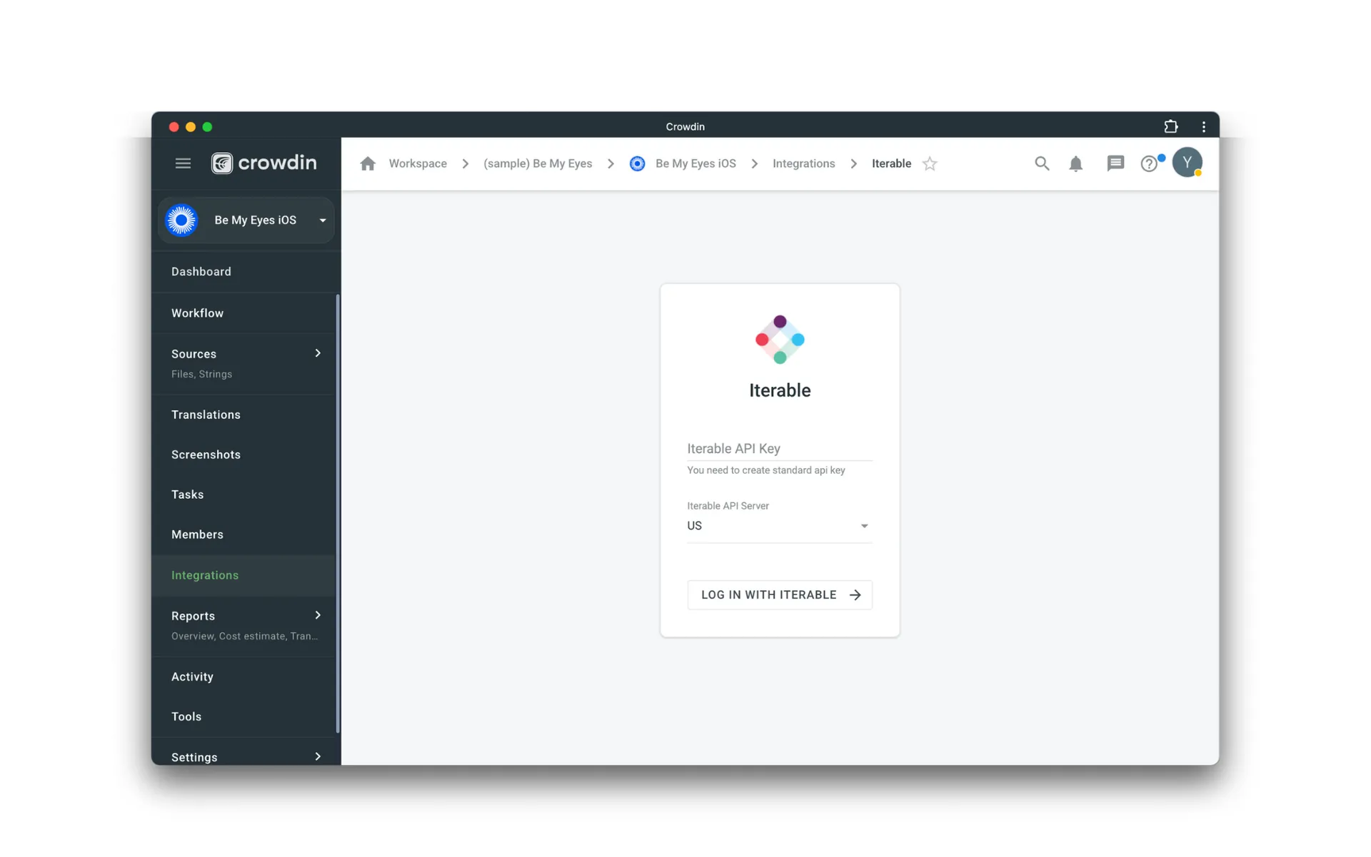 Crowdin - Iterable configuration