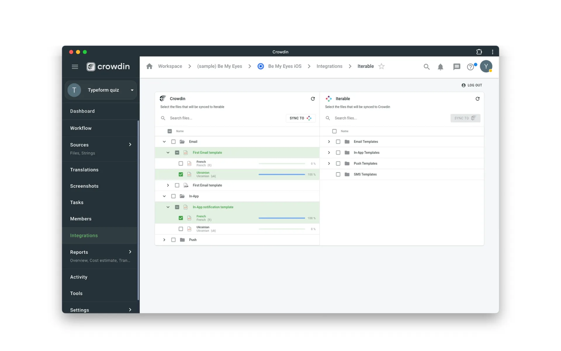 Iterable translation synchronization back to Crowdin