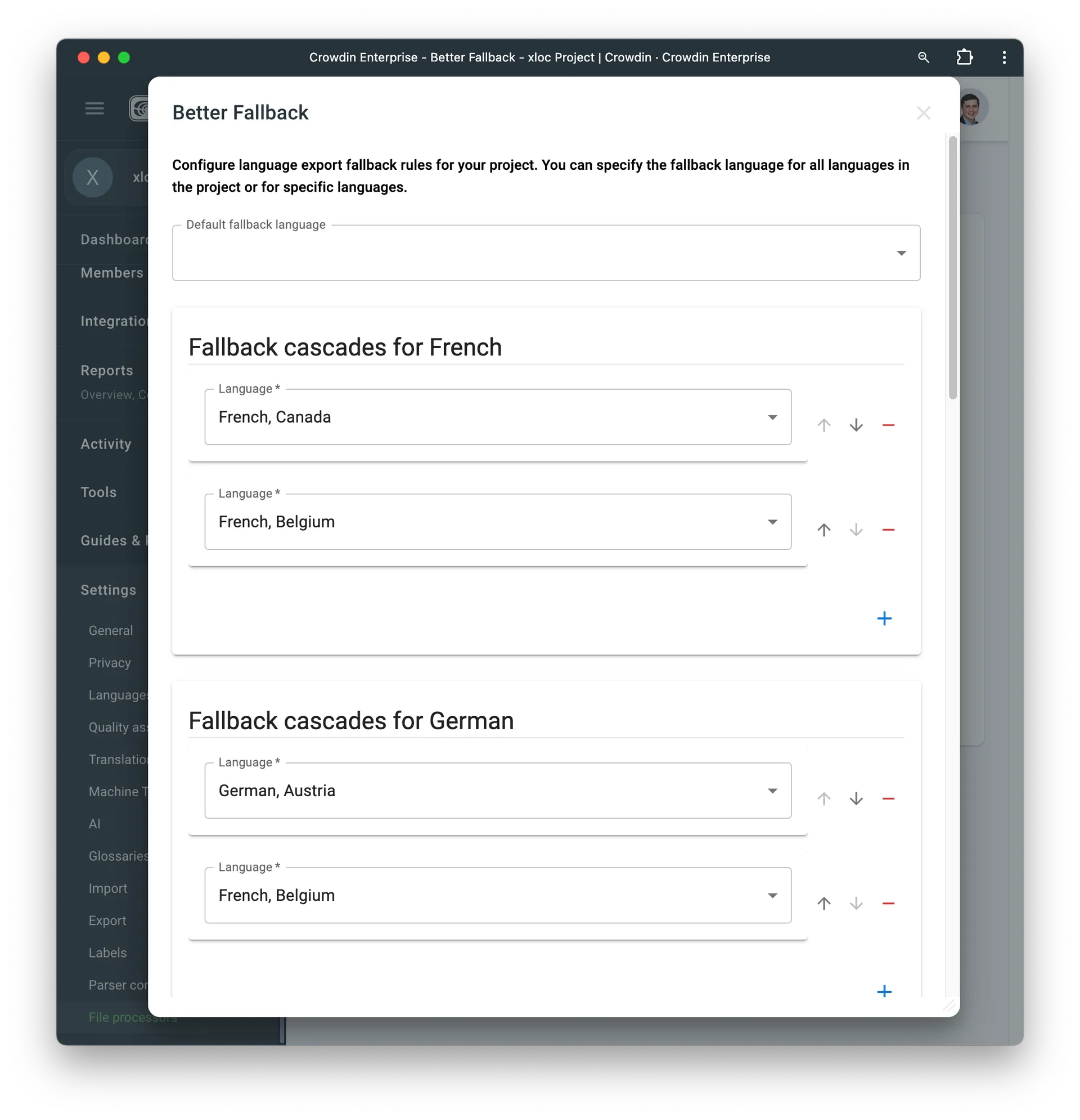 Crowdin Translations Fallback configuration