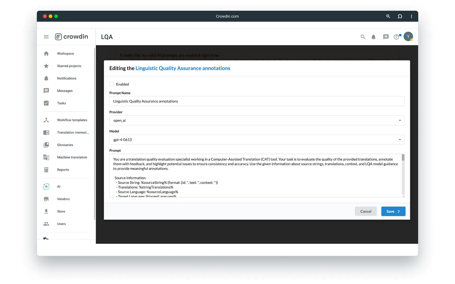 Configure prompt