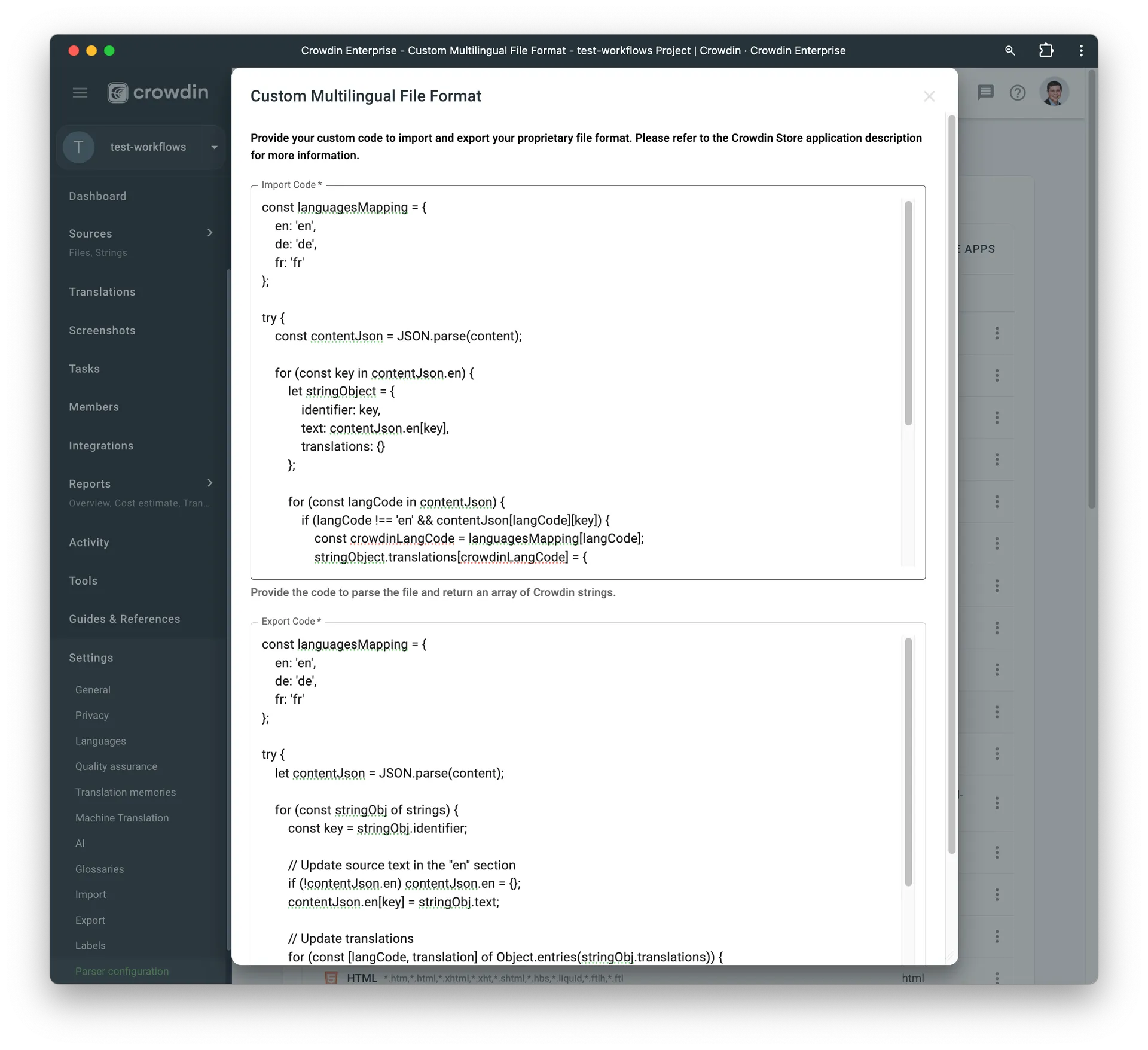 Custom multilingual file translation with Crowdin