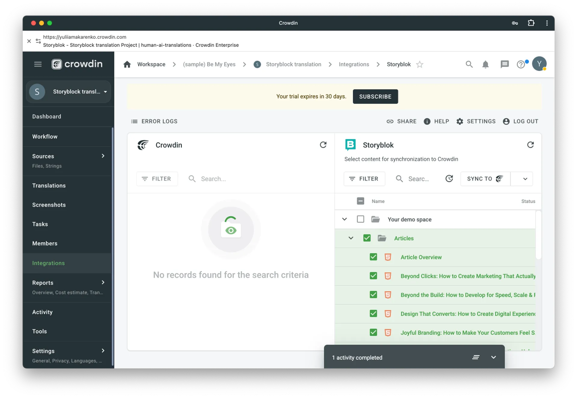 Translate Storyblock files with Crowdin