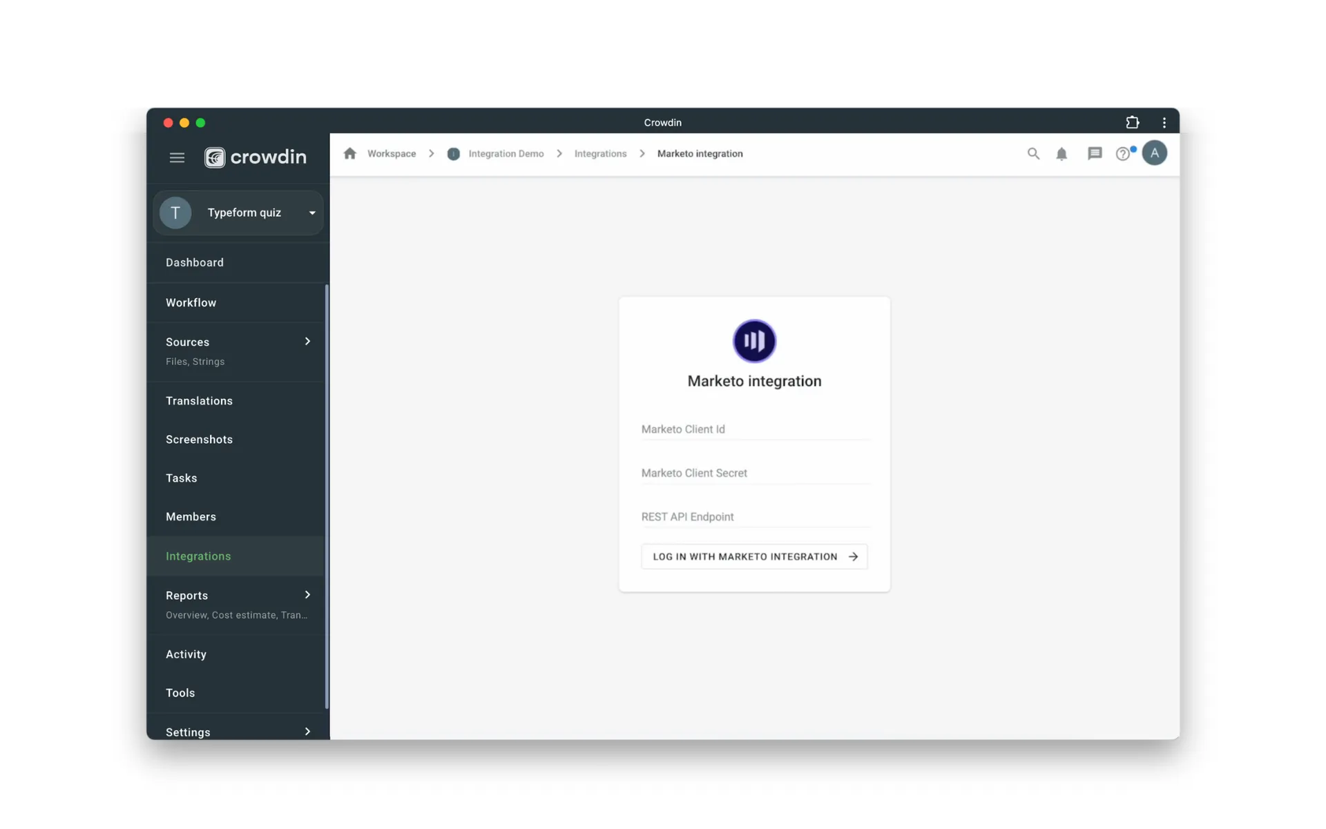 Crowdin-Marketo connector configuration