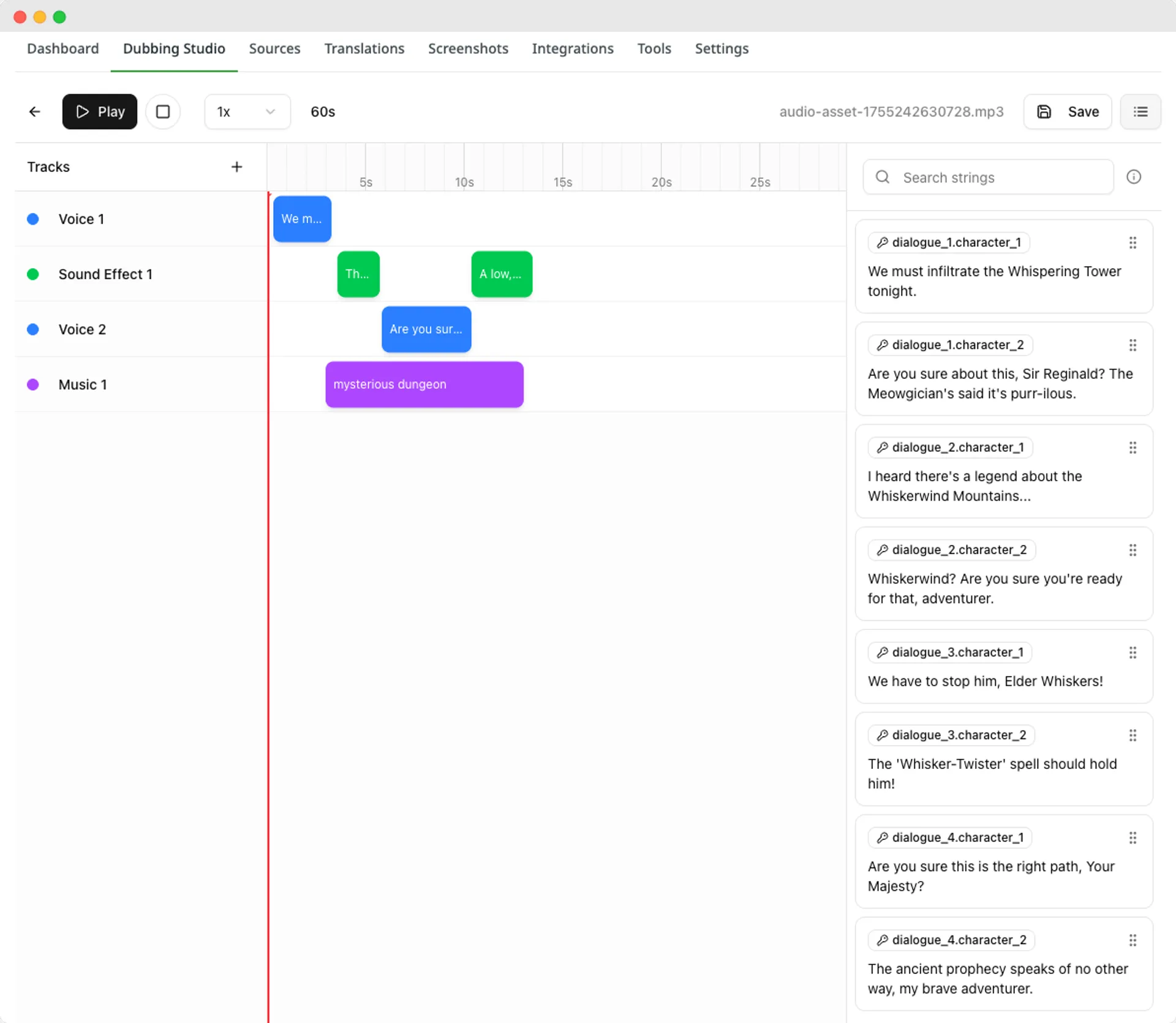 Audio Assets Editor