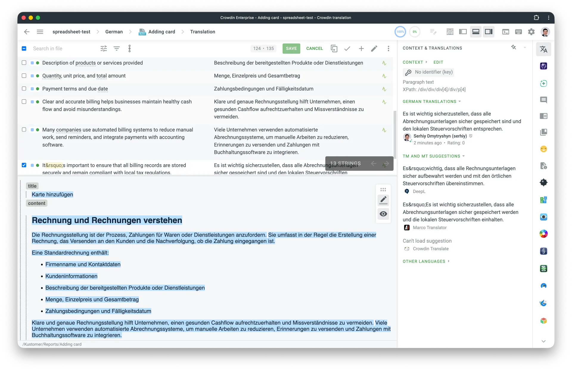 Kustomer content translation in Crowdin