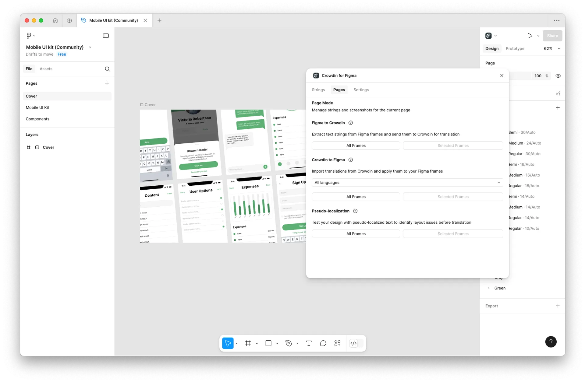 Marketing Visuals Localization with Figma Plugin for Localization, live in editor screenshot