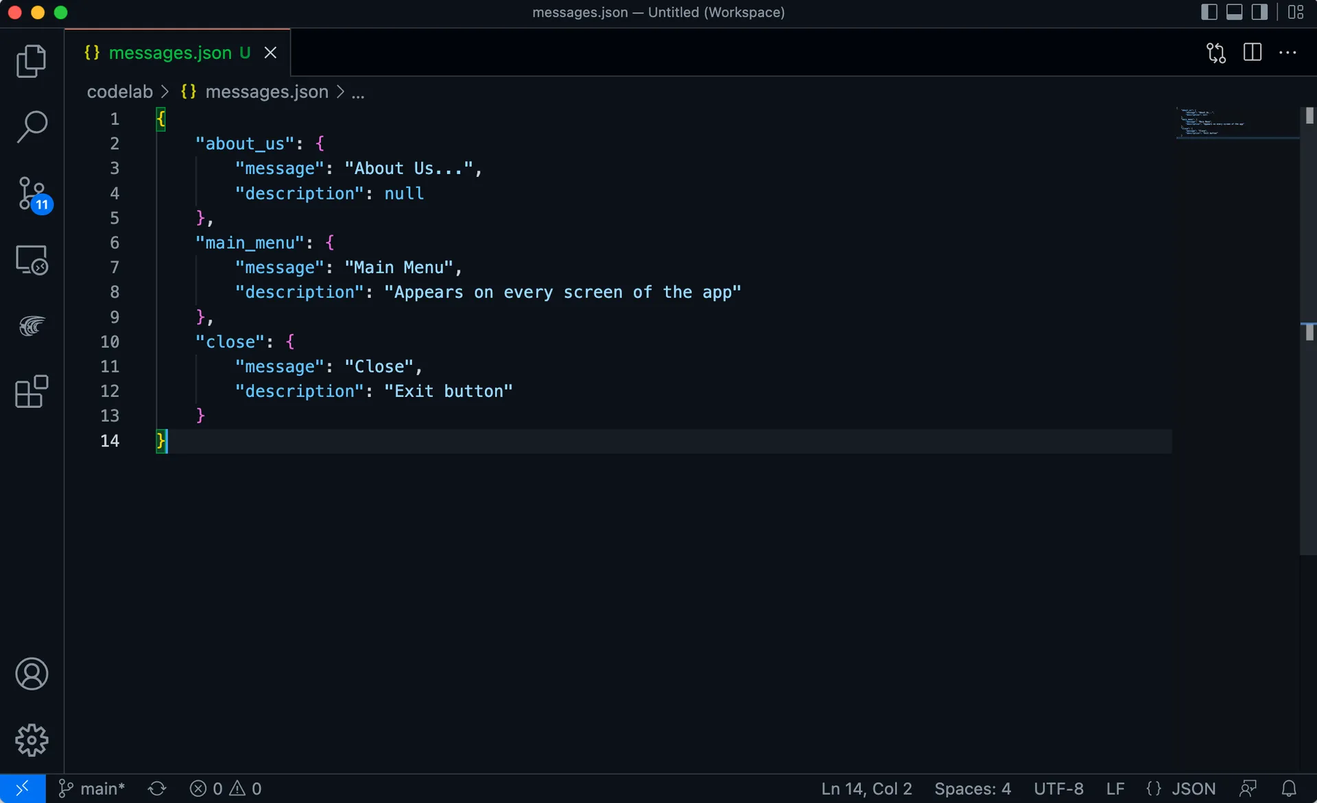 Sample messages.json