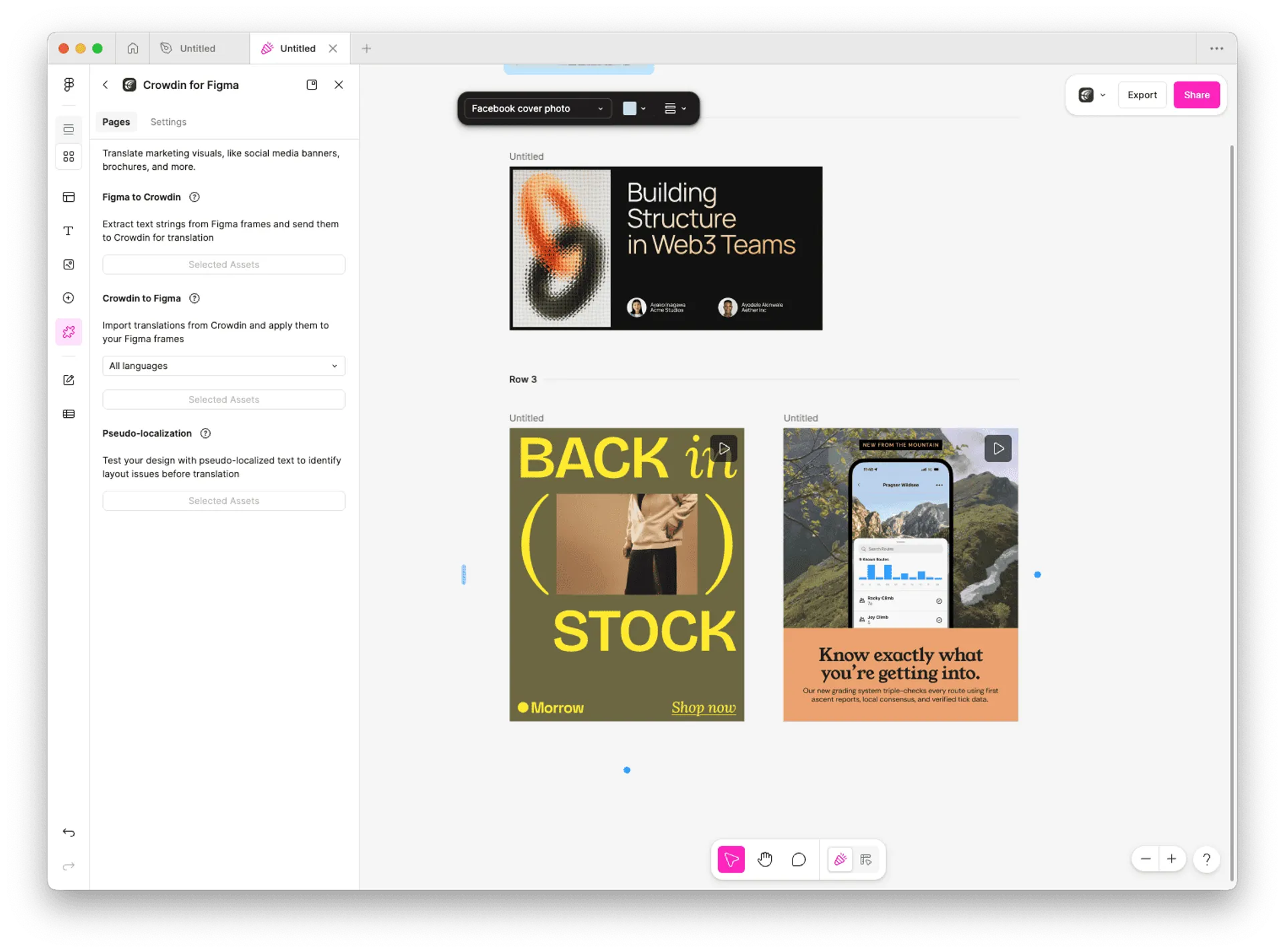 Crowdin plugin in Figma Buzz mode