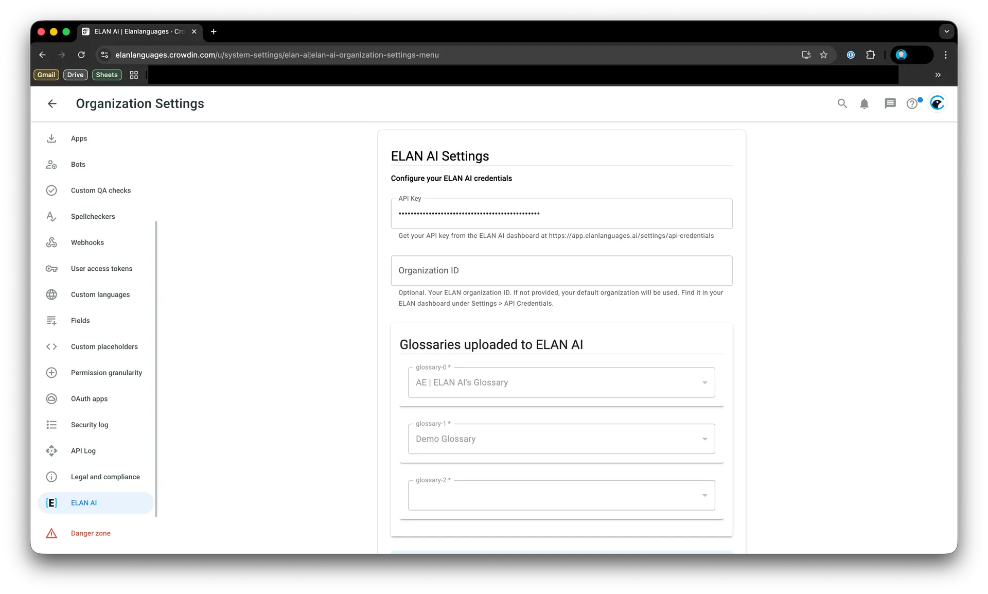 How to set up ELAN AI in Crowdin