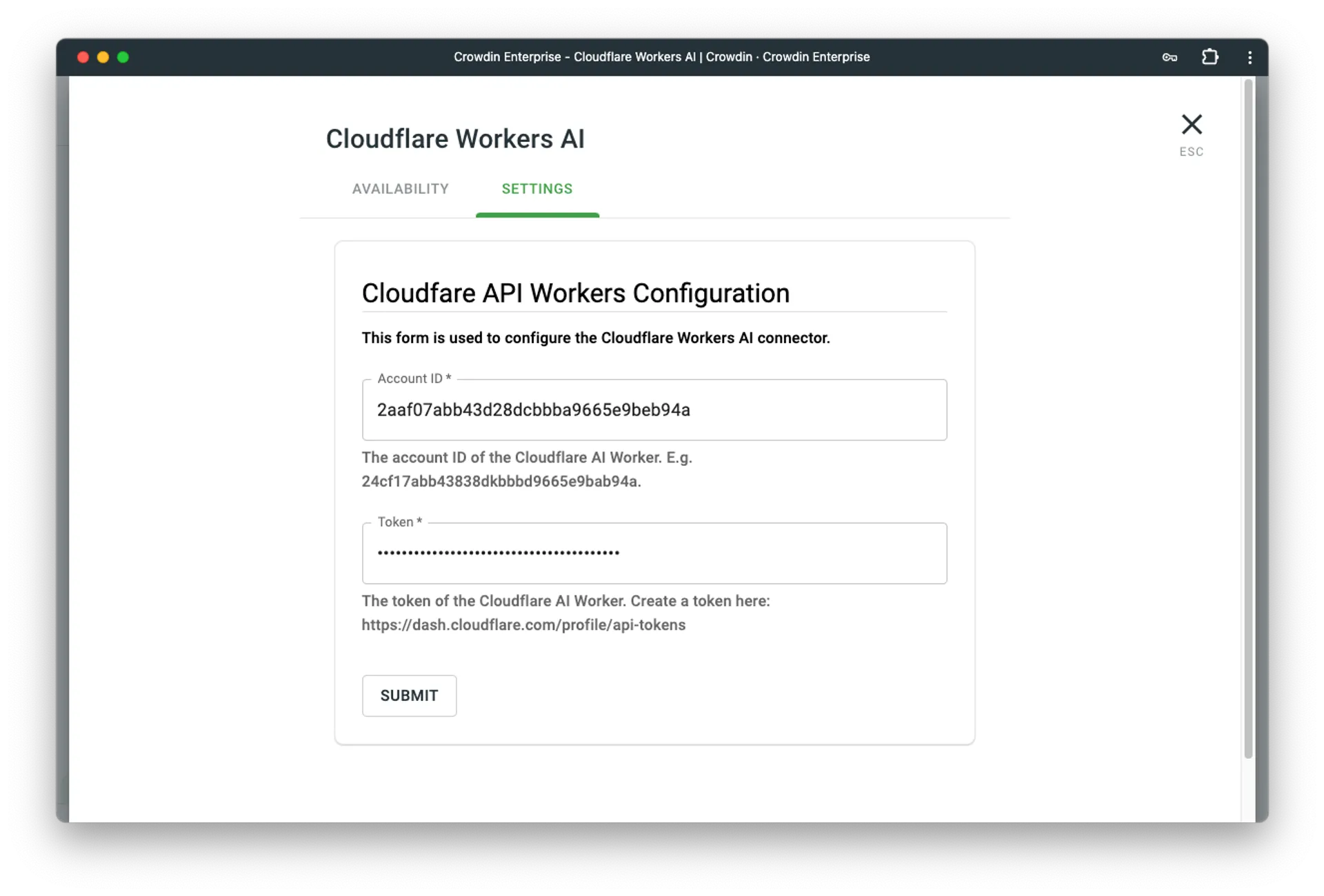 Configuring Cloudflare AI Workers in Crowdin