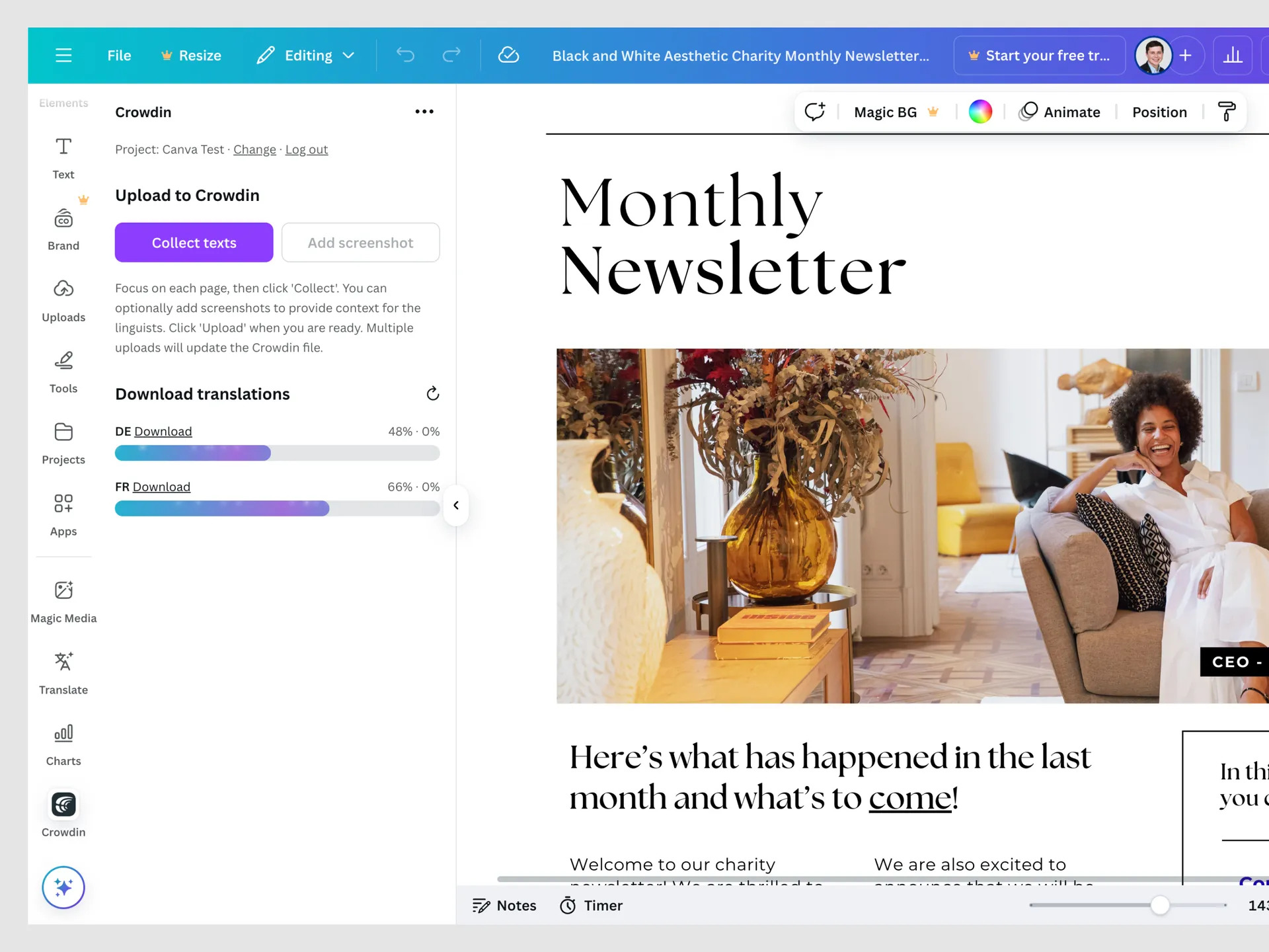 Crowdin app for Canva