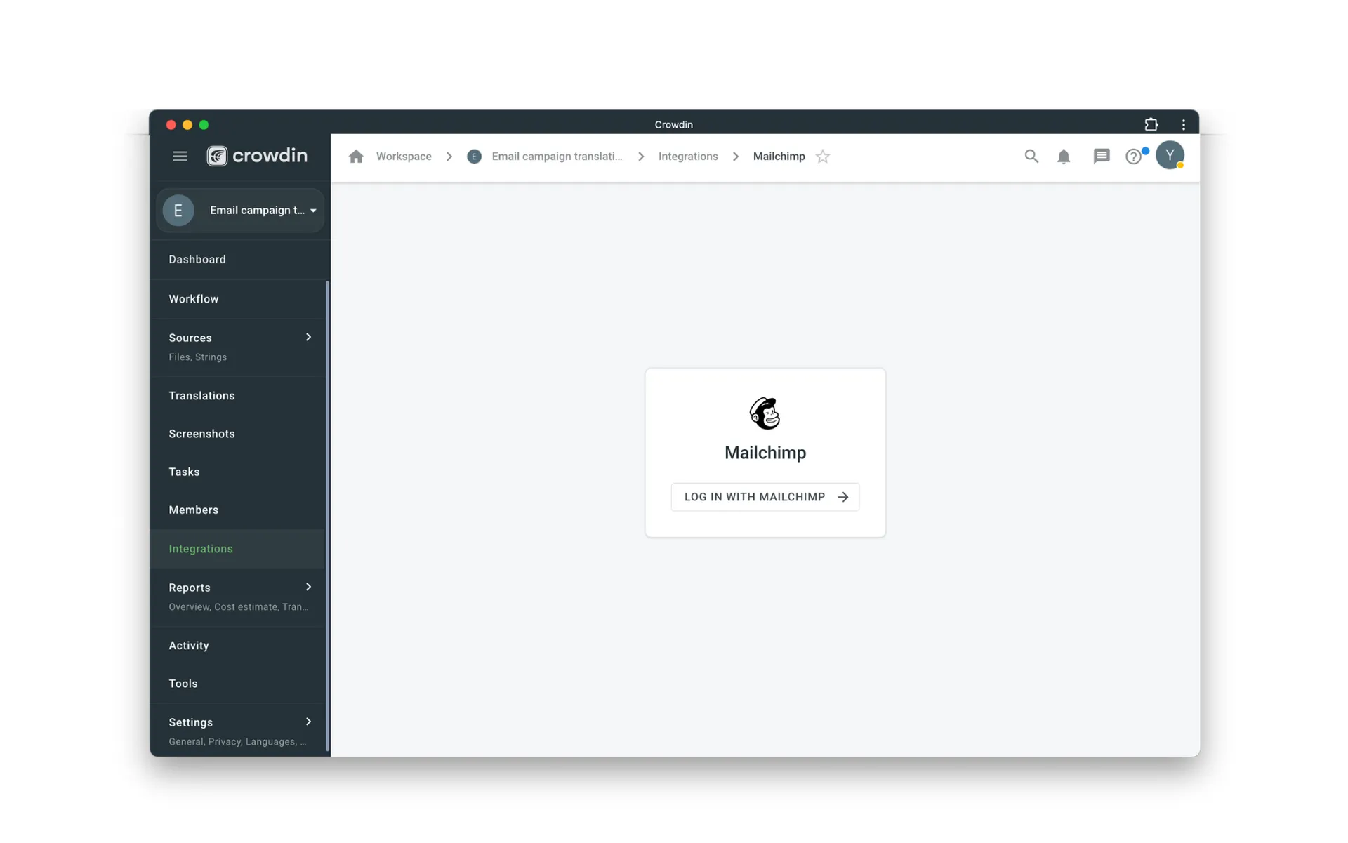 Translate our MailChimp campaigns in Crowdin